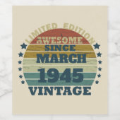 Persoonlijke verjaardagsfeestje voor tachtigjarige wijn etiket (Enkel label)