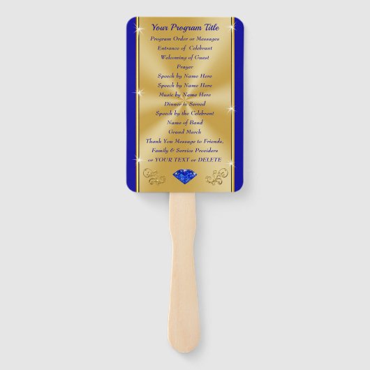 Persoonlijke verjaardagsfeestprogramma's voor volw handwaaier (Achterkant)