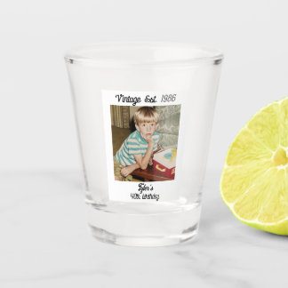 Persoonlijke verjaardagsfoto vintage shot glas