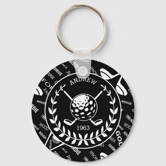 Persoonlijke verjaardagsgolf sleutelhanger (Voorkant)
