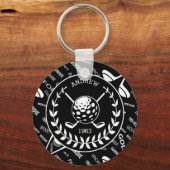 Persoonlijke verjaardagsgolf sleutelhanger (Achterkant)