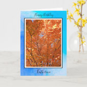 Persoonlijke verjaardagskaart | Autumn Leaves Kaart (Gele Bloem)