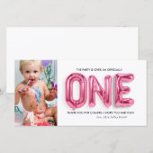 Persoonlijke Verjaardagskaart - Dankjewel - 1 Jaar Bedankkaart (Voorkant / Achterkant)