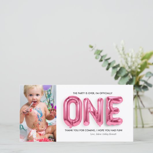 Persoonlijke Verjaardagskaart - Dankjewel - 1 Jaar Bedankkaart (Staand voorkant)