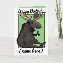 Persoonlijke verjaardagskaart met Drunken Moose-ca Kaart