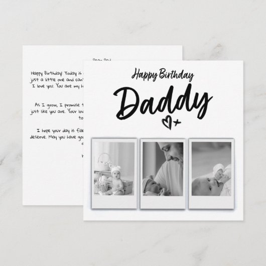 Persoonlijke verjaardagskaart met foto van pappa - kaart (Voorkant / Achterkant)