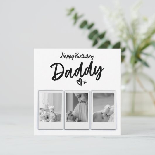 Persoonlijke verjaardagskaart met foto van pappa - kaart (Staand voorkant)
