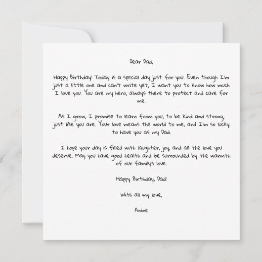 Persoonlijke verjaardagskaart met foto van pappa - kaart (Achterkant)