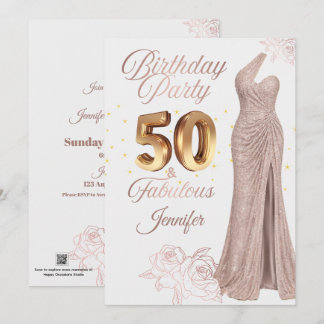Persoonlijke verjaardagskaart met foto voor 50ste feestdagenkaart