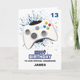 Persoonlijke verjaardagskaart met gamecontroller kaart