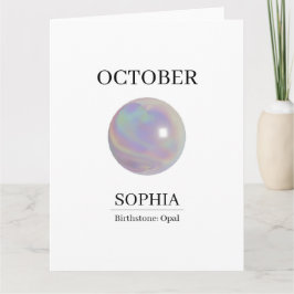 Persoonlijke verjaardagskaart Oktober Opal Kaart