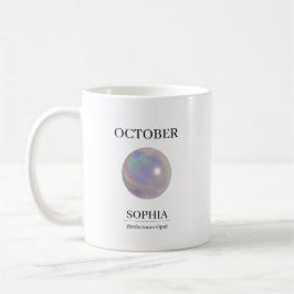 Persoonlijke verjaardagskaart Oktober Opal Koffiemok