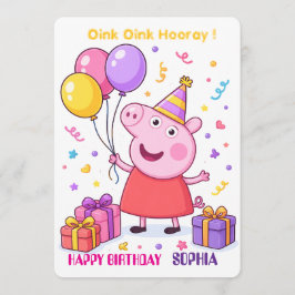 Persoonlijke verjaardagskaart van Peppa Pig voor k Feestdagenkaart