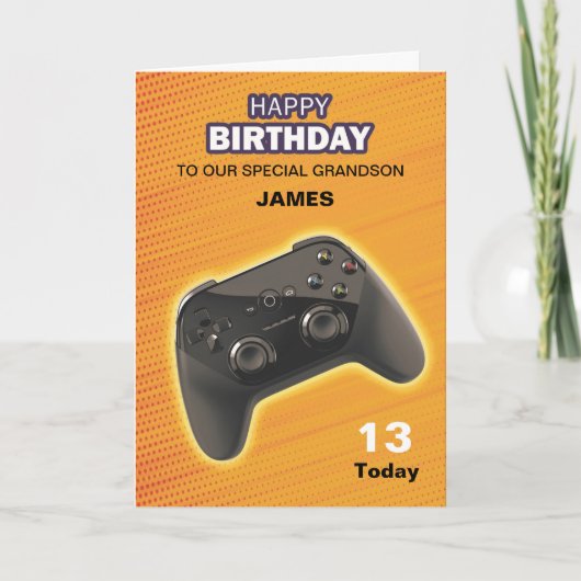 Persoonlijke verjaardagskaart voor gamecontroller kaart (Voorkant)