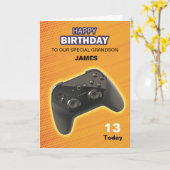 Persoonlijke verjaardagskaart voor gamecontroller kaart (Gele Bloem)