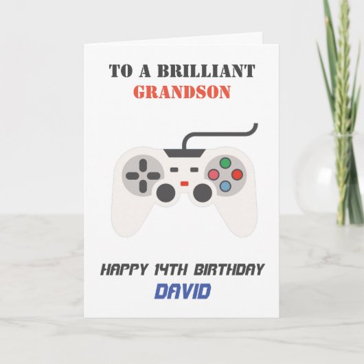 Persoonlijke verjaardagskaart voor gamen feestdagen kaart (Voorkant)