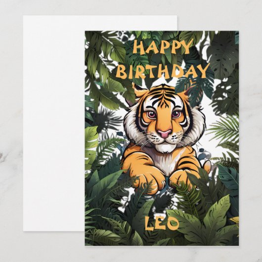 Persoonlijke verjaardagskaart voor kinderen bedankkaart (Voorkant / Achterkant)