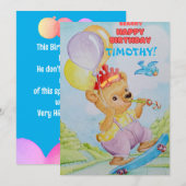 Persoonlijke verjaardagskaart voor kinderen  bedankkaart (Voorkant / Achterkant)