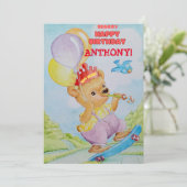 Persoonlijke verjaardagskaart voor kleine jongens bedankkaart (Staand voorkant)