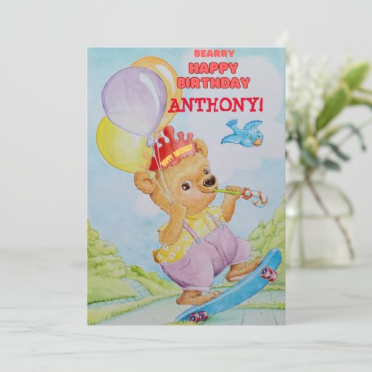 Persoonlijke verjaardagskaart voor kleine jongens bedankkaart (Staand voorkant)