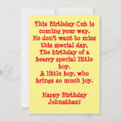 Persoonlijke verjaardagskaart voor kleine jongens bedankkaart (Achterkant)