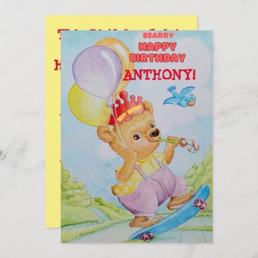 Persoonlijke verjaardagskaart voor kleine jongens bedankkaart (Voorkant / Achterkant)