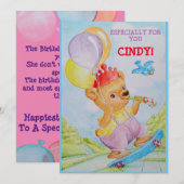 Persoonlijke verjaardagskaart voor kleine meisjes bedankkaart (Voorkant / Achterkant)