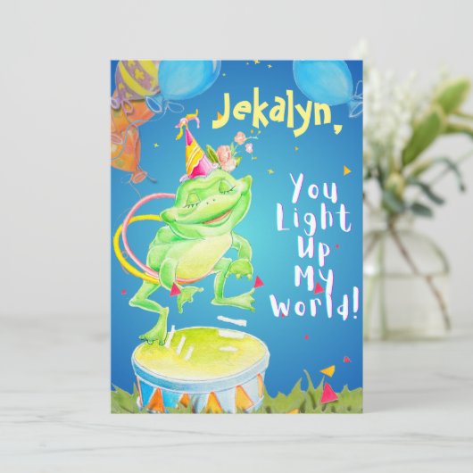 Persoonlijke verjaardagskaart voor kleine meisjes bedankkaart (Staand voorkant)