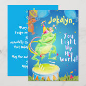 Persoonlijke verjaardagskaart voor kleine meisjes bedankkaart (Voorkant / Achterkant)