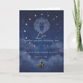 Persoonlijke verjaardagskaart voor Leeuw Zodiac Kaart