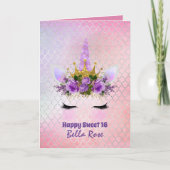 Persoonlijke verjaardagskaart voor Sweet 16 Cute E Kaart (Voorkant)