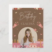 Persoonlijke verjaardagskaarten bedankkaart (Voorkant / Achterkant)