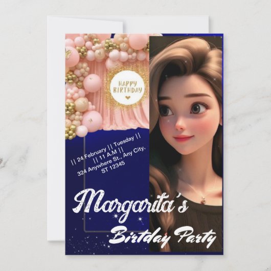 Persoonlijke verjaardagskaarten bedankkaart (Voorkant)