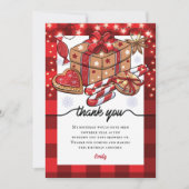 Persoonlijke verjaardagskookies en cacaokerst bedankkaart (Voorkant)