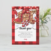 Persoonlijke verjaardagskookies en cacaokerst bedankkaart (Staand voorkant)