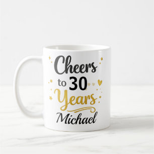 Persoonlijke verjaardagsmok Cheers To Years Cadeau Koffiemok