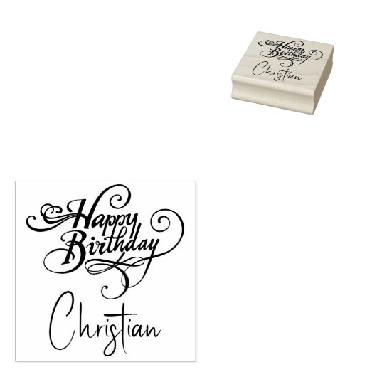 Persoonlijke Verjaardagsstempel Rubberstempel (Gestempeld)