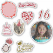 Persoonlijke verjaardagssticker sheet sticker (Voorkant)