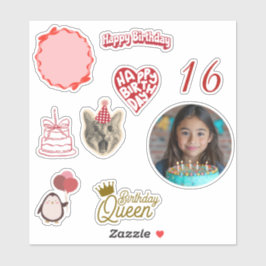 Persoonlijke verjaardagssticker sheet sticker