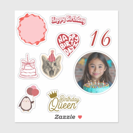 Persoonlijke verjaardagssticker sheet sticker (Vel)