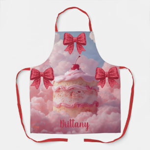 Persoonlijke verjaardagstaart Roze Hart Boog Coque Schort