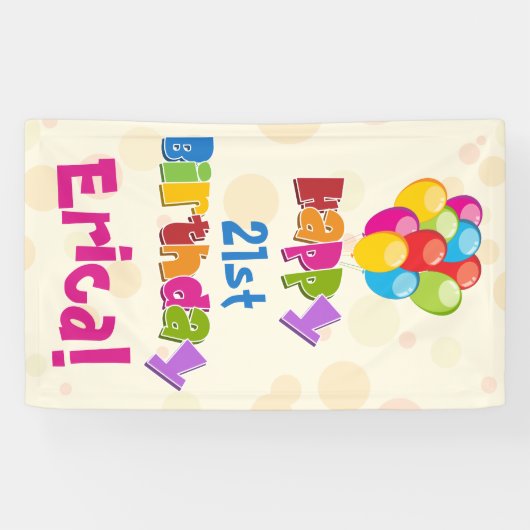 Persoonlijke verjaardagstanner spandoek (Horizontaal)