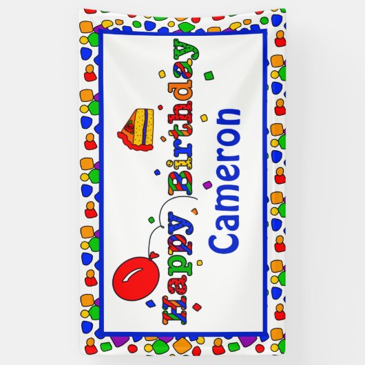 Persoonlijke verjaardagstanner spandoek (Verticaal)