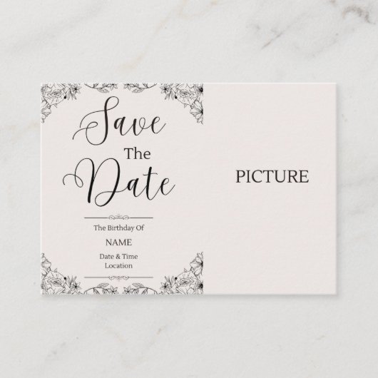 Persoonlijke verjaardagsuitnodiging - Uw foto toev Informatiekaartje (Voorkant)