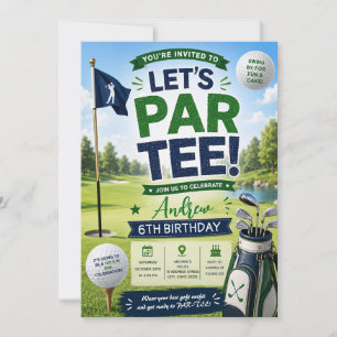 Persoonlijke verjaardagsuitnodiging voor golf spor kaart
