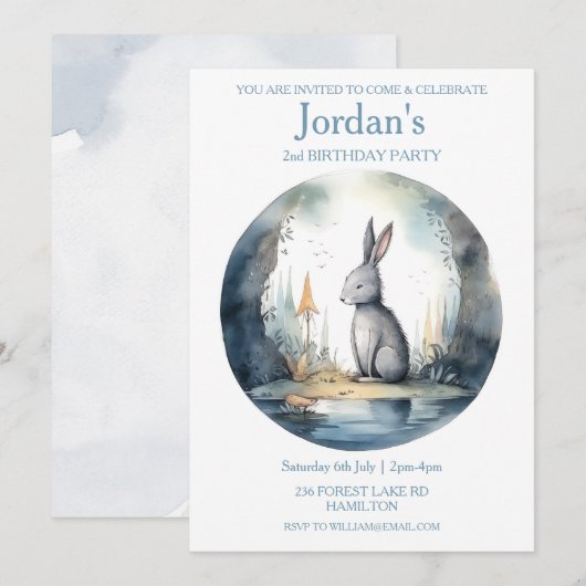 Persoonlijke verjaardagsuitnodiging voor kinderen kaart (Voorkant / Achterkant)