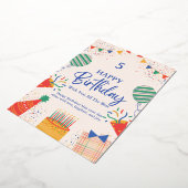 Persoonlijke verjaardagsuitnodigingen | Aangepast Folie Uitnodiging (Gedraaid)