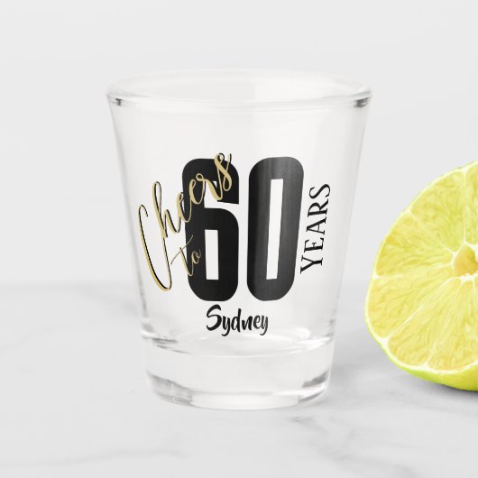 Persoonlijke verjaardagsviering shot glas (Voorkant)