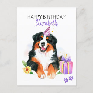 Persoonlijke Verjaardagswens Berner Sennenhond Briefkaart