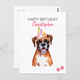 Persoonlijke verjaardagswens Boxer Hond Briefkaart